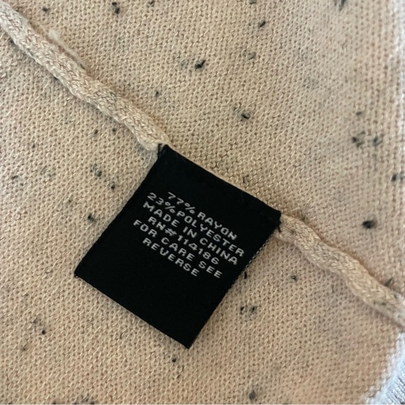 ❌SOLD Verve Amí Pale Pink and Black Nubby Knit Open Front Cardigan - Picture 4 of 9